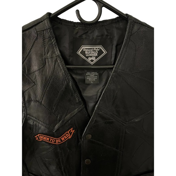 Harley Davidson black leather vest with patches - Picture 8 of 8